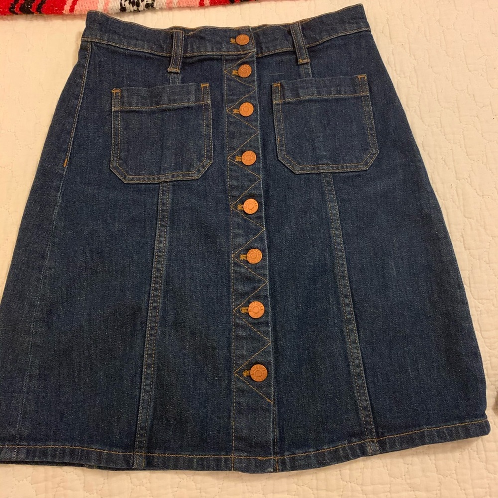 Madewell Button Front Denim Mini Skirt - Picture 3 of 6